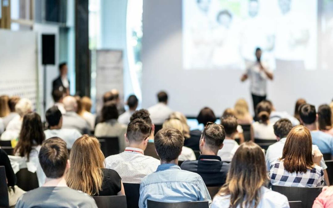 Event Manager presenter at a conference